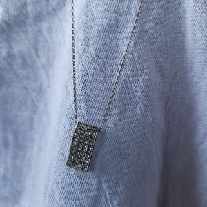 Silver Diamond Wave Necklace